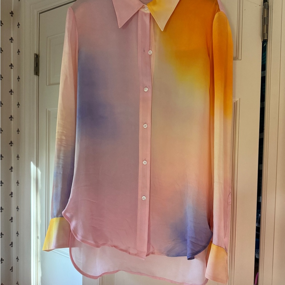 ALC Tye dye effect Button Down Shirt with Dress Shirt Collar